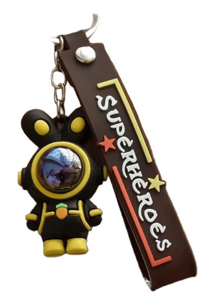 Karikatür Yıldırım Ayı Anahtarlık Sevimli Astronot Ayı Bebek Anahtarlık Çanta Kolye Çift Araba Anahtarlık Yaratıcı Çanta Charm Aksesuarları Renk:a (Yurt Dışından)