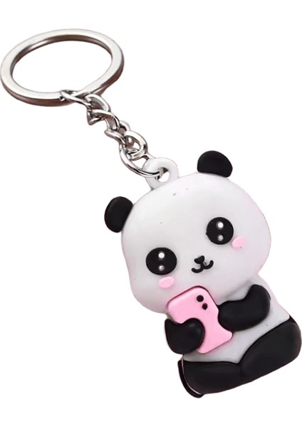 Sevimli Karikatür Çift Panda Anahtarlık Kolye Araba Çantası Anahtar Zincirleri Kadınlar Için Takı Hediye (Yurt Dışından)
