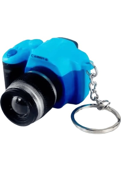 Simüle Slr Kamera LED Işık Yayabilir Ses Anahtarlık Fotoğrafçılık Seyahat Hediyeleri Üç Boyutlu Kolye Hafif Basit Renk:mavi Renk (Yurt Dışından)