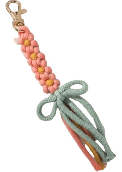 Makrome Papatya Çiçek Yay Püskül Anahtarlıklar Kadınlar Için Kız Hediye Trendy El Yapımı Bitki Uzun Kolye Çanta Kutusu Anahtarlık Süslemerenk:beyaz (Yurt Dışından)