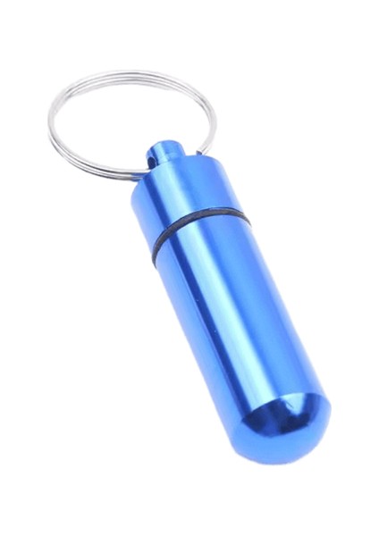Mini Taşınabilir Su Geçirmez Metal Alüminyum Hap Kutusu Kılıf Şişe Anahtarlık Kolay Al Hap Konteyner Anahtar Chian Anahtarlık Açık BAKIMRENK:SIYAH/BOYUT:48MM (Yurt Dışından)