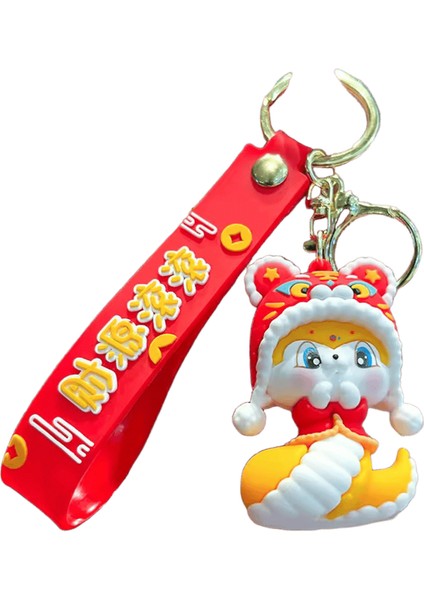Yaratıcı Sevimli Bahar Festivali Yılan Anahtarlık Şanslı Servet Yeni Yıl Kolye Çin Tarzı Yılan Anahtarlık Çanta Dekorasyon Hediyeler (Yurt Dışından)