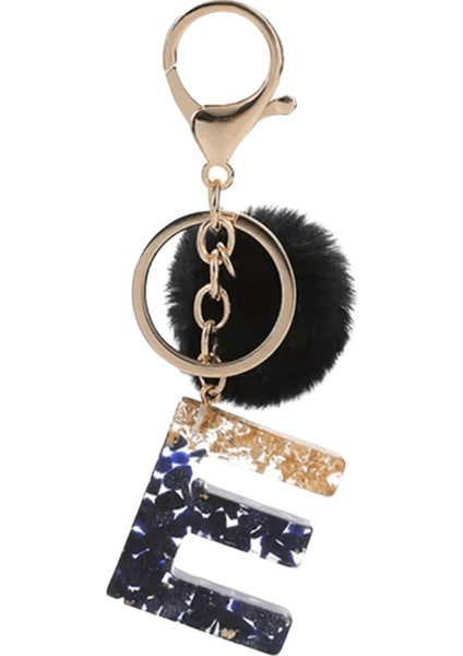 Yaratıcı Siyah 26 Harfli Anahtar Zincirleri Benzersiz Denizyıldızı Dolgulu Baş Harfler Kadınlar Için Anahtarlık Çanta Kolye Doğum Günü Hediyesi (Yurt Dışından)