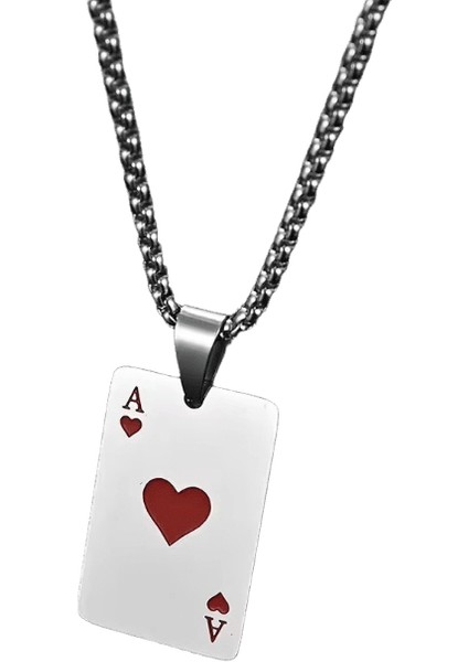 Moda Şanslı Maça Kalp Ace Anahtarlık Kadın Erkek Paslanmaz Çelik Siyah Kırmızı Kare Poker Kartı Anahtarlık Anahtar Charm Çanta Aksesuarları (Yurt Dışından)