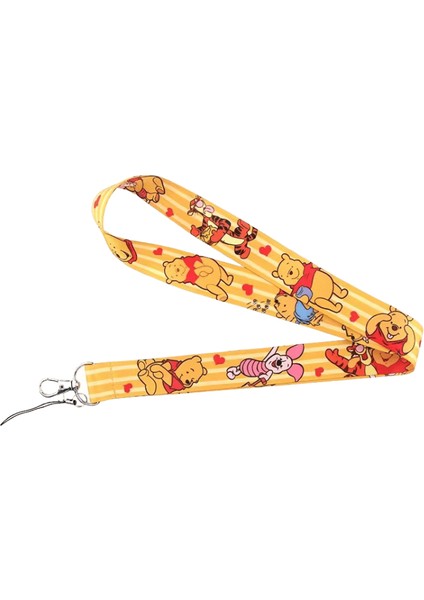 YQ210 Winnie The Pooh Ipi Karikatür Ayı Kaplan Boyun Askıları Anahtarlar Için Telefon Halatı Kimlik Rozeti Tutucu Anahtarlık Asmak Halat Lariat Hediyeler Renk: 2 (Yurt Dışından)