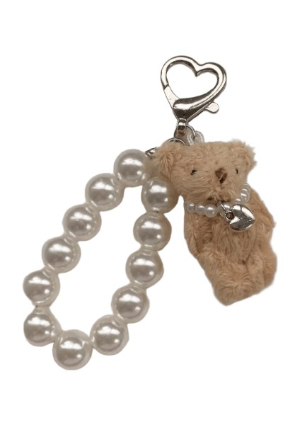 Zakol Kore Modası Inci Ayı Bebek Kolye Anahtarlık Çanta Cep Telefonu Aksesuarları Kadınlar Kızlar Için Hediye Renk:sarı A (Yurt Dışından)