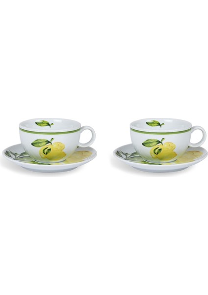 Luxury Citrus Porcelain Collection 2'li Çay Fincan Seti 1 Adet