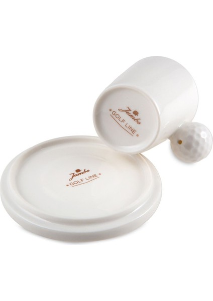 Luxury Golf Line Beyaz 2'li Tabaklı Kahve Fincan Takımı 90 ml 1 Adet