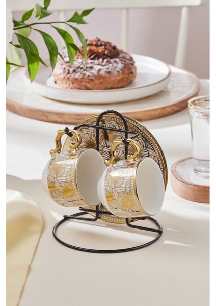Luxury Anemon Standlı 2 Kişilik Kahve Fincanı 80 ml 1 Adet