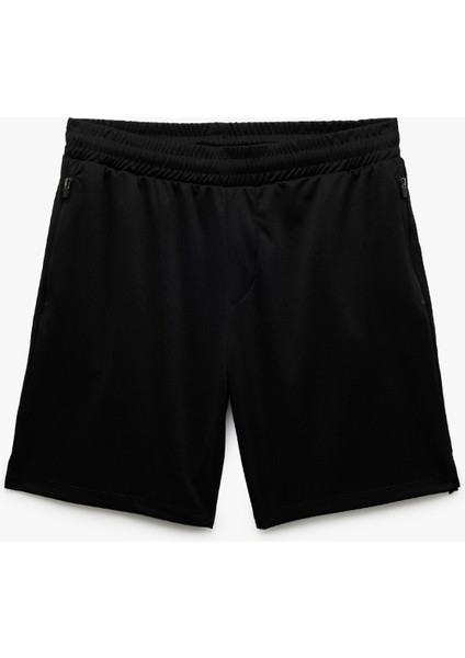 Beli Lastikli Bermuda Fermuarlı Cep Detaylı Oversize Erkek Spor Şort