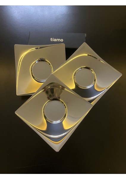Luxury Ela Çay Tabağı 6 Adet 18/10 Çelik 0,90 mm Kalınlık 1 Adet