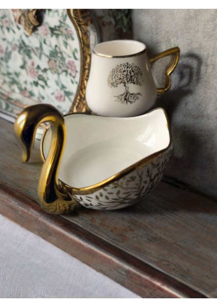 Luxury Lüks Porselen Kahve Fincan 6'lı Takımı,luxury Arabia Golden Ceramic Unique Coffee Cup And Saucer 1 Adet fiyatları