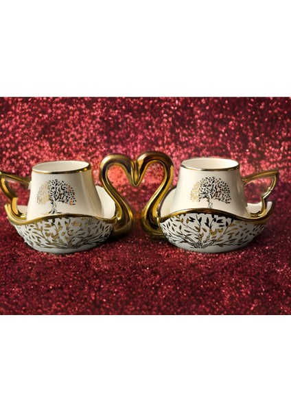 Luxury Lüks Porselen Kahve Fincan 6'lı Takımı,luxury Arabia Golden Ceramic Unique Coffee Cup And Saucer 1 Adet modelleri
