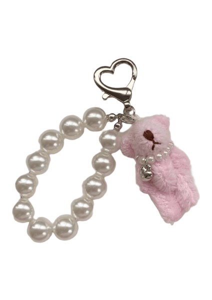 Zakol Kore Modası Inci Ayı Bebek Kolye Anahtarlık Çanta Cep Telefonu Aksesuarları Kadınlar Kızlar Için Hediye Renk:pembe A (Yurt Dışından)