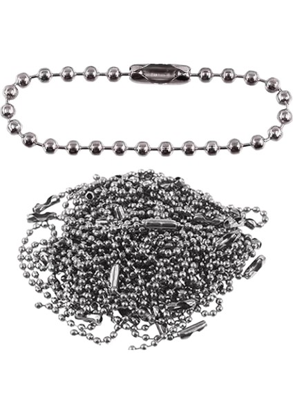 10-100PCS / Lot 10CM Demir Renkli Top Boncuk Zinciri Keyring Anahtarlık Bebekler Etiket El Etiketi Bağlayıcı Dıy Takı Yapımı Uyar Renk: Gümüş / Boyut: 50 Adet (Yurt Dışından)