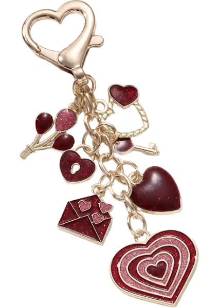 Kırmızı Kalp Güzel Gülümseme Yüz Emaye Anahtarlık Zarf Aşk Anahtarlık Kadınlar Erkekler Için Iyi Sevgililer Günü Hediyesi El Yapımı Takı (Yurt Dışından)