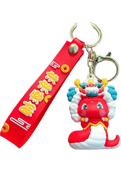 Yaratıcı Sevimli Bahar Festivali Yılan Anahtarlık Şanslı Servet Yeni Yıl Kolye Çin Tarzı Yılan Anahtarlık Çanta Dekorasyon Hediyeler (Yurt Dışından)