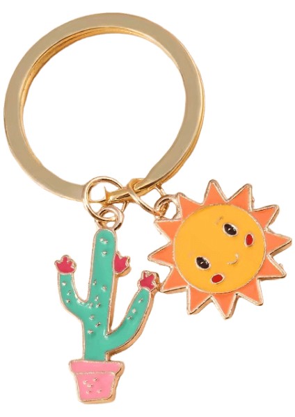 Sevimli Emaye Akçaağaç Yaprağı Kaktüs Anahtarlık Panda Anahtarlık Kolye Kadınlar Için Kızlar Çanta Aksesuarları Dıy Takı Hediyeler (Yurt Dışından)