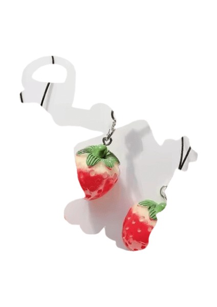 Simülasyon Çilek Domates Cep Telefonu Zinciri Ipi U Disk Anahtarlık Kadın Çantası Kayıp Karşıtı Kolye Doğum Günü Hediyesi (Yurt Dışından)