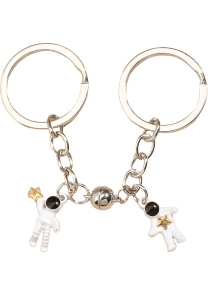 Yeni Tasarım Anahtarlık Astronot Yıldız Manyetik Düğme Anahtarlık Çift Arkadaş Hediyeler Dıy El Yapımı Takı Için Spaceman Anahtar Zincirleri (Yurt Dışından)