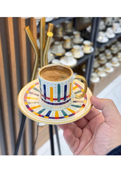 Luxury 6'lı Royal Maya Lüks Kahve Fincanı 1 Adet