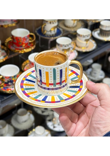 Luxury 6'lı Royal Maya Lüks Kahve Fincanı 1 Adet