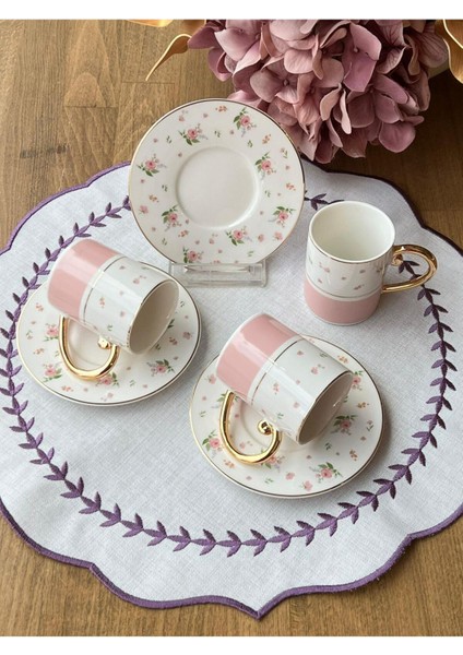 Luxury Türk Kahve Fincanı Rosa 12 Parça 6 Kişilik 1 Adet