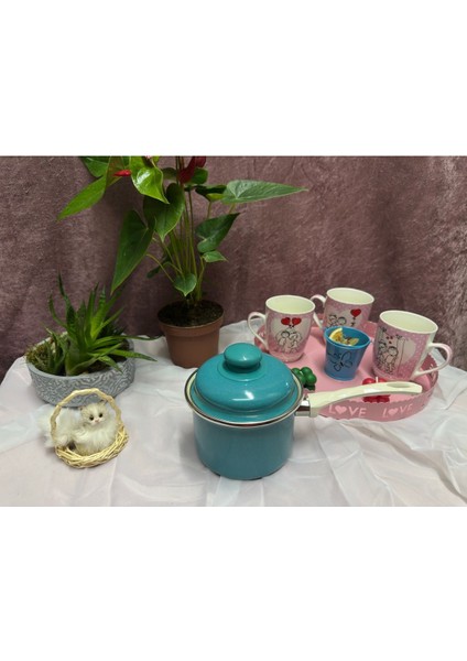 Luxury Sütlük & Sosluk & Yumurta Haşlama Tenceresi Mini Turkuaz ( 0,9 Lt ) 1 Adet fırsatları