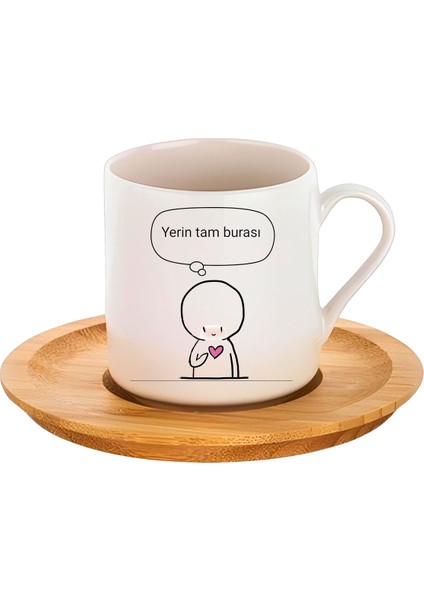 Luxury Yerin Tam Burası Tasarımlı 2'li Kahve Fincanı Takımı, 80 ml 1 Adet