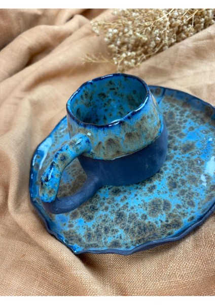 Luxury El Yapımı Porselen Fincan ve Tabak 1 Adet