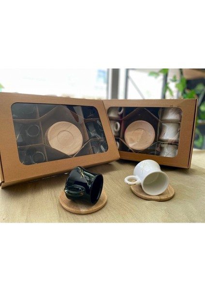 Luxury 6kişilik Fincan Takımı Ahşap Tabaklı 1 Adet