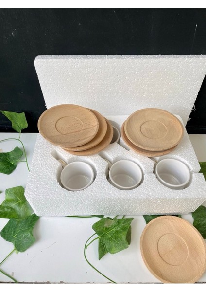 Luxury 6kişilik Fincan Takımı Ahşap Tabaklı 1 Adet