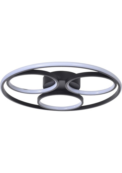 Berlin Modern Tasarım Yatak Odası - Salon - Mutfak Siyah Renk Beyaz Ledli 4 Lü LED Avize