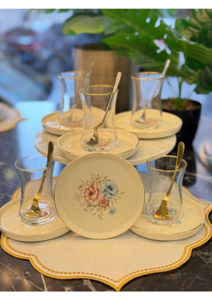 Luxury 6'lı Lüks Peta Çay Takımı Seti 1 Adet