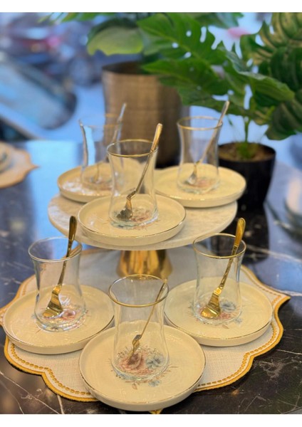 Luxury 6'lı Lüks Peta Çay Takımı Seti 1 Adet