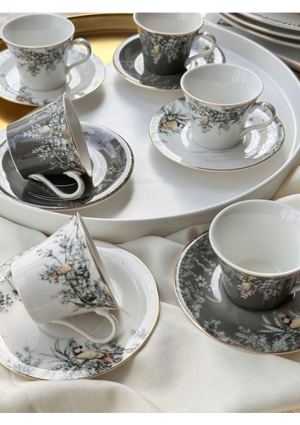 Luxury Plomo 6'lı Kahve Fincanı Seti 1 Adet