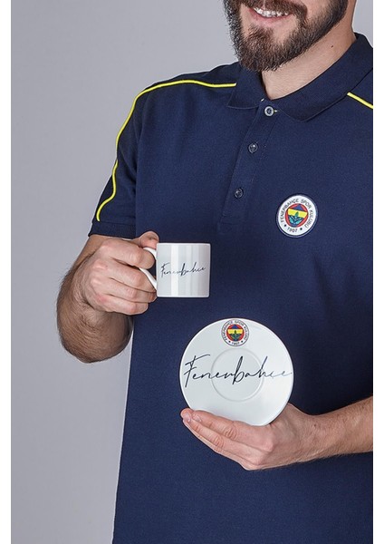 Luxury Fenerbahçe Lisanslı El Yazılı 2'li Kahve Fincan Takımı Fenerbahçe 1 Adet