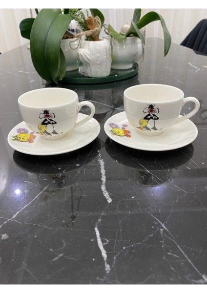 Luxury 2 Kişilik Tweety Desenli Porselen Türk Kahve Fincan 1 Adet