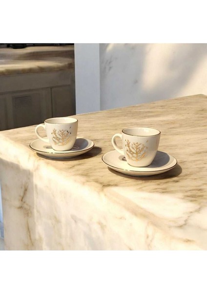 Luxury Kütahya Yaşam Ağacı 2'li Kahve Fincan Takımı 95 ml 1 Adet