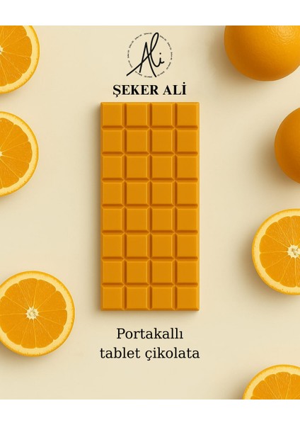 Portakallı Belçika Çikolatası Tablet 100 gr