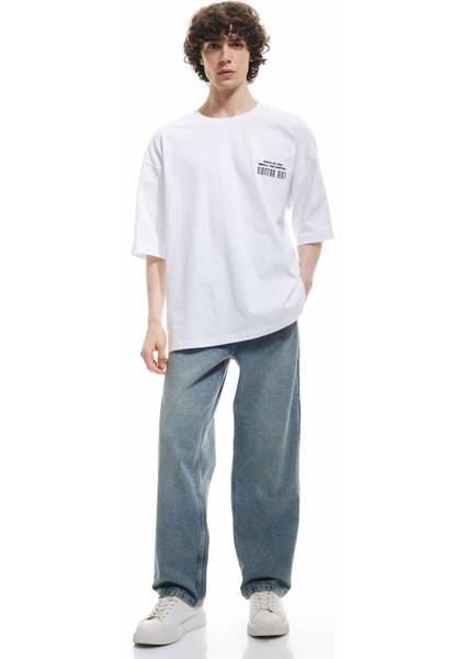 Normal Bel Pamuklu Cep Detaylı Bol Baggy Jean Pantolon
