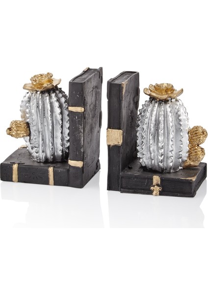 *seta Kitap Tutucu 2 Li Kaktüs 9 x 23 x 5 cm Sılver