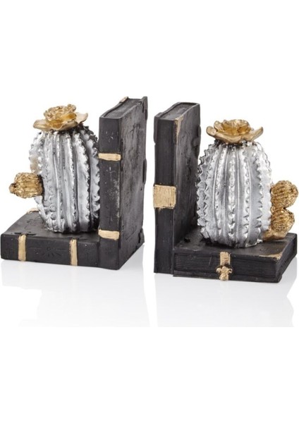 *seta Kitap Tutucu 2 Li Kaktüs 9 x 23 x 5 cm Sılver