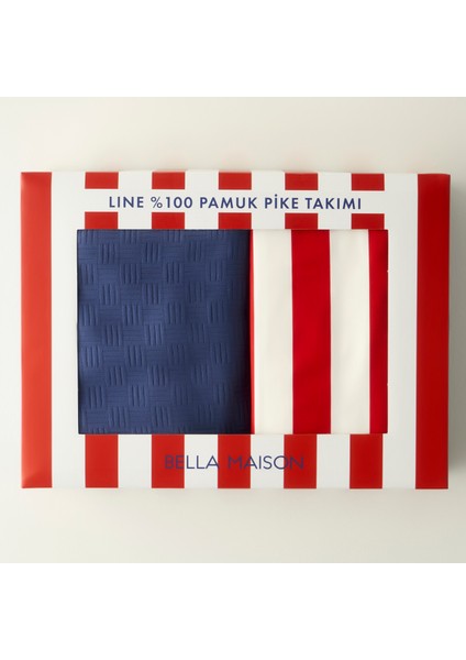 Pamuk Line Çift Kişilik Pike Takımı Lacivert (200 x 220 cm )