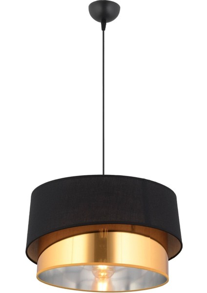 Marstal Büyük 2 Katlı Siyah Gold Detaylı Modern Koridor,yatak Odası Salon Avize