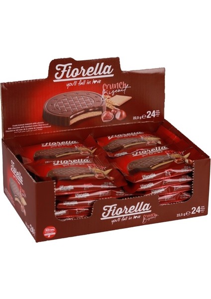 Fiorella Fındık Kremalı Çikolatalı Bisküvi 22,5 gr 24'lü (1 Kutu) fiyatları