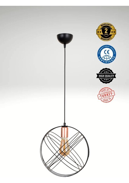 Satürn Siyah Tekli Aydınlatma, Mutfak, Salon, Yatak Odası Şık Zarif Avize