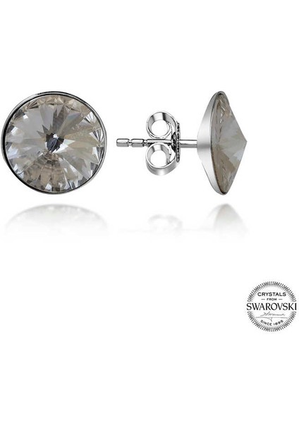 Swarovski Crystal Taşlı Gümüş Çivili Kadın Küpe
