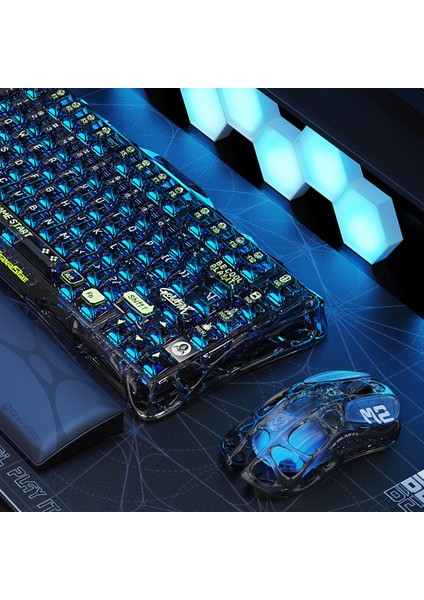 Mercury M2 Rgb 26K Dpı Optik Gaming Mouse, Kablosuz, Programlanabilir 5 Tuşlu, Şeffaf Siyah