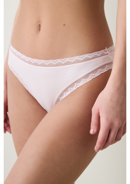 Easy Micro Lace Pembe Brazilian Külot